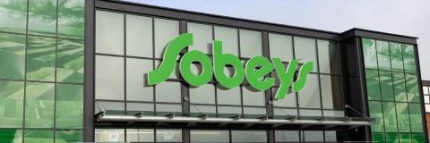 Sobeys grocery store with huge Sobeys branding logo